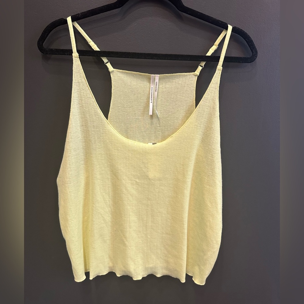 Anthropologie | Yellow Relaxed Spaghetti Strap Crop Top | XL | NWT